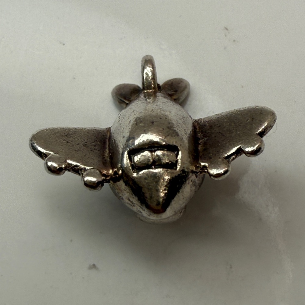 ✈️ Sterling Silver Airplane Dangle Charm – Cute Travel Theme